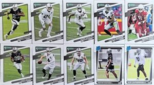 2021 panini donruss football las vegas raiders team set 10 cards w/drafted rookies