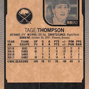 2021-22 O-Pee-Chee #303 Tage Thompson Buffalo Sabres Official NHL Hockey Card From Upper Deck in Raw (NM or Better) Condition