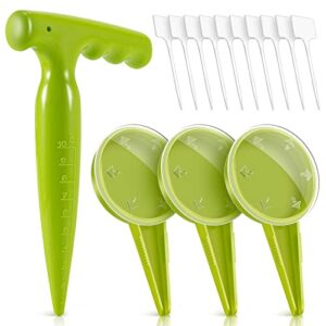 gostur 14pcs seed dispenser planter tool set – adjustable garden seeder sower with 5 dial settings, plant dibber with measurements, t-type plastic plant labels tags markers – durable, handheld