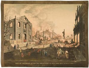 view of the ruins after the great fire in new york, dec. 16th & 17th, 1835 as seen from exchange place