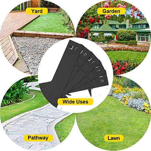 VEVOR Steel Lawn Edging, 5PCS Metal Landscape Edging, 4"x39" Garden Edging Border, Flexible Galvanized Steel Landscape Border, 16.25 ft Length Landscaping Metal Edging, Black Lawn Edge for Garden Yard