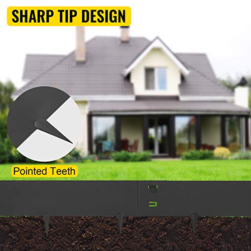 VEVOR Steel Lawn Edging, 5PCS Metal Landscape Edging, 4"x39" Garden Edging Border, Flexible Galvanized Steel Landscape Border, 16.25 ft Length Landscaping Metal Edging, Black Lawn Edge for Garden Yard