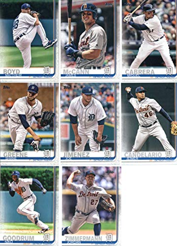 2019 Topps Complete (Series 1 & 2) Baseball Detroit Tigers Team Set of 22 Cards: Matthew Boyd(#93), James McCann(#155), Michael Fulmer(#173), Nicholas Castellanos(#209), Jeimer Candelario(#211), Joe Jimenez(#217), Shane Greene(#229), Miguel Cabrera(#230),