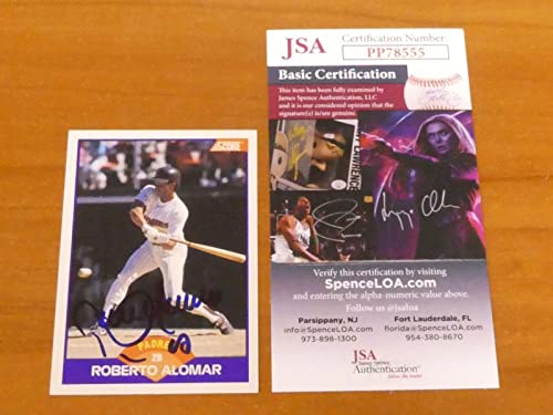 Roberto Alomar Signed Rookie Baseball Card with JSA COA