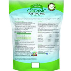 Espoma Organic Potting Soil Mix - All Natural Potting Mix For All Indoor & Outdoor Containers Including Herbs & Vegetables. For Organic Gardening, 8qt. bag. Pack of1