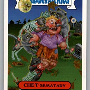 2018 Topps Garbage Pail Kids Oh The Horror-ible 80s Horror Stickers A #8A CHET SEMATARY Peelable Collectible Trading Sticker Card