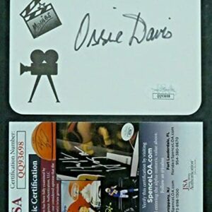 Ossie Davis Actor Signed Ossie and Harriett 3x5 Index Card with JSA COA