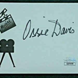 Ossie Davis Actor Signed Ossie and Harriett 3x5 Index Card with JSA COA