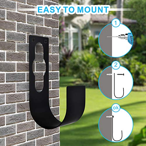 SupKing Hose Holder Wall Mount,Durable Garden Hose Hanger Heavy Duty Hose Hook Metal Steel Hose Bracket Fit to100ft Expandable Watering Hose