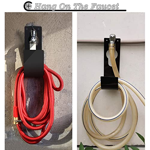 SupKing Hose Holder Wall Mount,Durable Garden Hose Hanger Heavy Duty Hose Hook Metal Steel Hose Bracket Fit to100ft Expandable Watering Hose