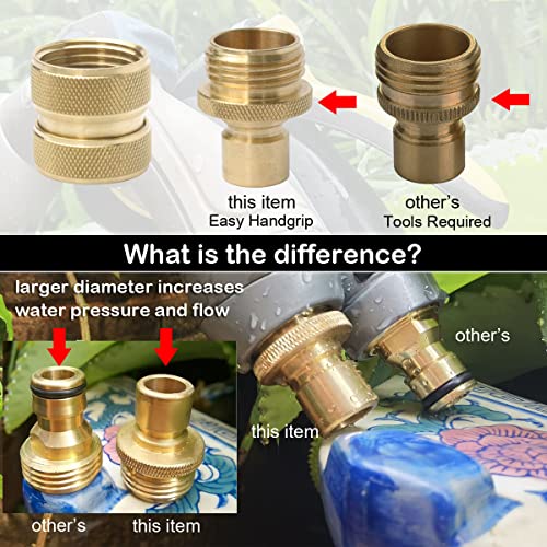 PLG Brass 8-Piece Quick Connect Garden Hose Fittings, 6 Male and 2 Female Set