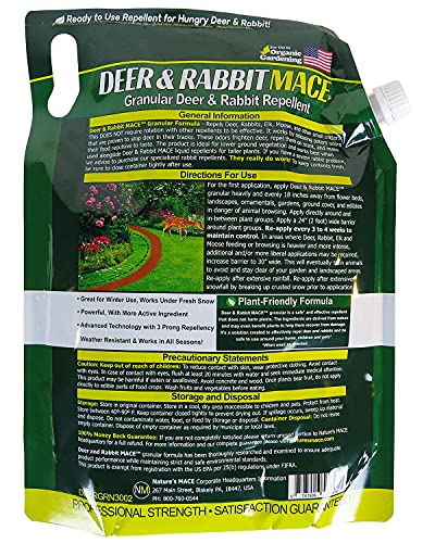 Nature's MACE Deer & Rabbit Repellent 6lb / Covers 6,000 Sq. Ft. / Repel Deer from Your Home & Garden / Safe to use Around Children, Plants & Produce / Protect Your Garden Instantly