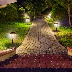 XMCOSY+ Solar Pathway Lights - 4 Pack Solar Lights Outdoor Waterproof IP65 Auto On/Off, Garden Lights Solar Powered 10-40 LM Dimmable Warm White Landscape Lighting for Patio Yard Lawn Driveway Walkway