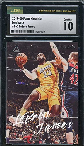 LeBron James 2019 Panini Chronicles Luminance Card #162 Graded CSG 10