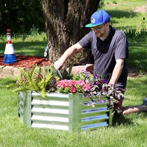 Sunnydaze 40" Hexagon Galvanized Steel Raised Garden Bed Kit - Outdoor Metal Planter for Plants and Vegetables - Silver