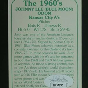 Johnny Lee Odom Signed Baseball Card with JSA COA