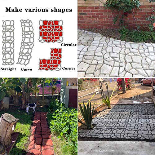 VanSmaGo Walk Maker, Pathmate Stone Moldings Paving Pavement Concrete Molds Stepping Stone Paver Walk Way Mold for Patio, Lawn & Garden(Big Size:16.9 x 16.9 x 1.6 inch)