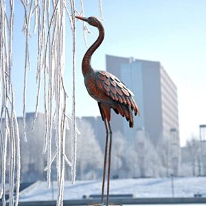 chisheen Outdoor Garden Crane Statues and Sculptures Metal Yard Art Statue for Garden Decoration Large Size