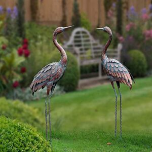 chisheen Outdoor Garden Crane Statues and Sculptures Metal Yard Art Statue for Garden Decoration Large Size