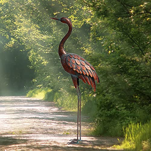 chisheen Outdoor Garden Crane Statues and Sculptures Metal Yard Art Statue for Garden Decoration Large Size