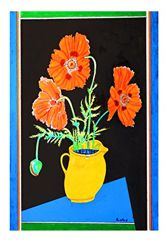 Poppies in a Yellow Vase