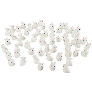 100pcs rabbit miniature figurines mini rabbits fairy garden miniature moss landscape diy terrarium crafts ornament accessories for home décor