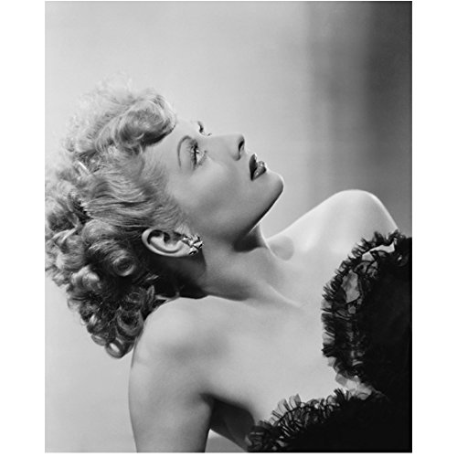 Lucille Ball 8 x 10 photo I Love Lucy The Lucy Show Here's Lucy B&W Pic Profile Strapless Dress Looking Up Pose 1 kn