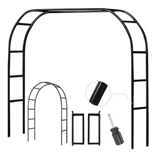 garden arch trellis for climbing plants outdoor wedding arches for ceremony black metal garden arbor indoor garden arches for party decoration 7.9ft wide x 6.4ft high or 4.9ft wide x 7.9ft high