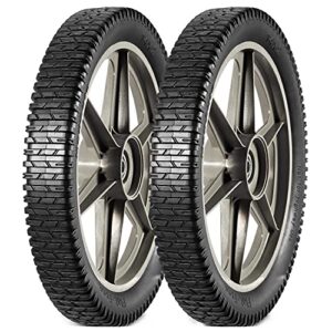 maxauto 14 x 1.75″ spoked plastic wheel with tire, black,2 pack, 1.75″ offset hub length,1/2″ inside bearing