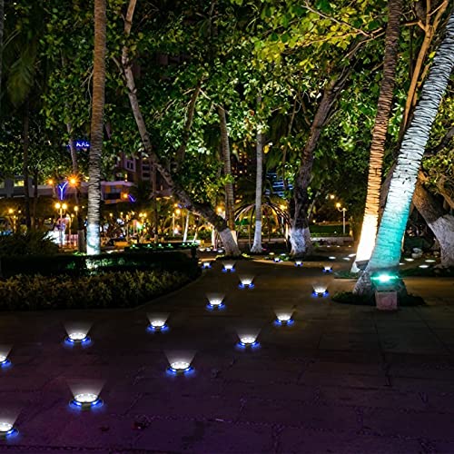 K.E.J. Solar Ground Lights Disk Lights Outdoor Powered Waterproof In-Ground Lights,Solar Landscape Lighting Easter Decoration for Garden Lawn Patio Pathway Yard Deck Walkway Driveway