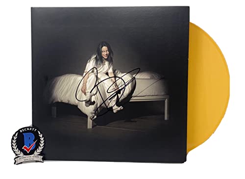 Billie Eilish Signed When We All Fall Asleep Vinyl Record Album LP Beckett COA