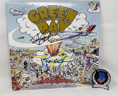 Green Day Signed Dookie Vinyl LP Album Billie Joe Armstrong Mike Tre Beckett COA