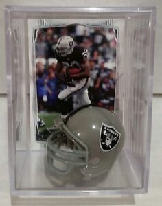 darren mcfadden oakland raiders mini helmet card display case collectible auto