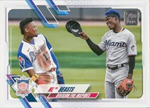 2021 topps update #us306 jazz chisholm jr./ronald acuna jr. nm-mt miami marlins/atlanta braves baseball