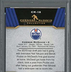 Connor McDavid 2015 Upper Deck Hockey Rookie Card RC #CM-18 Graded PSA 10