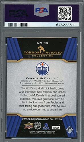 Connor McDavid 2015 Upper Deck Hockey Rookie Card RC #CM-18 Graded PSA 10