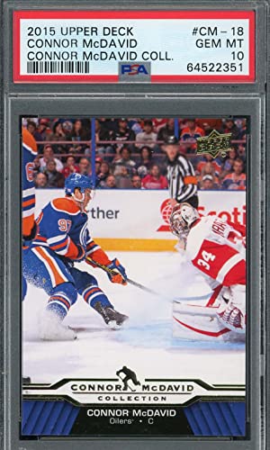 Connor McDavid 2015 Upper Deck Hockey Rookie Card RC #CM-18 Graded PSA 10