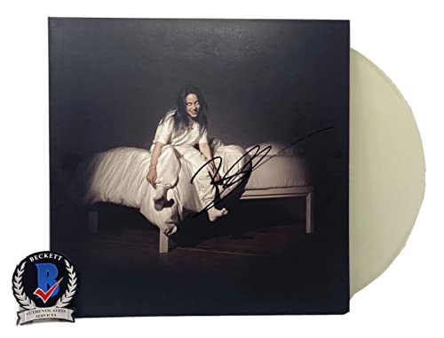 Billie Eilish Signed When We All Fall Asleep Vinyl Record Album LP Beckett COA