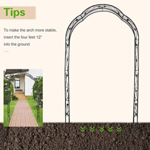 Peach Tree 2 Sides Outdoor Metal Garden Arbor 8'10"H x 4'11"W Black Trellis Various Archway Flowers Climbing Plant Lawn Backyard