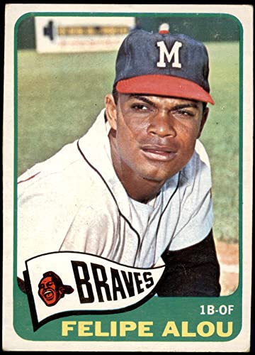 1965 Topps # 383 Felipe Alou Milwaukee Braves (Baseball Card) GD+ Braves