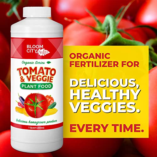 Organic Tomato Fertilizer - Fertilizer for Vegetable Garden - Tomato Plant Food - Organic Fertilizer for Vegetables - Calcium for Tomato Plants - Liquid Garden Fertilizer for Outdoor Vegetables - 32oz