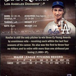 2019 Stadium Club Baseball #192 Sandy Koufax Los Angeles Dodgers Official Topps MLB Trading Card