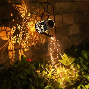 angroc solar watering can 90 led string lights, outdoor waterproof hanging decorative christmas lantern, décor garden yard art decorations lighting, outside landscape path lamp, for patio pathway