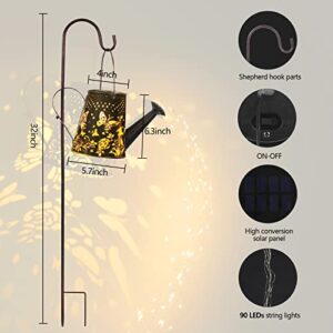 ANGROC Solar Watering Can 90 LED String Lights, Outdoor Waterproof Hanging Decorative Christmas Lantern, Décor Garden Yard Art Decorations Lighting, Outside Landscape Path Lamp, for Patio Pathway