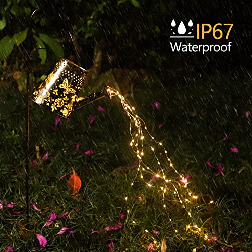 ANGROC Solar Watering Can 90 LED String Lights, Outdoor Waterproof Hanging Decorative Christmas Lantern, Décor Garden Yard Art Decorations Lighting, Outside Landscape Path Lamp, for Patio Pathway