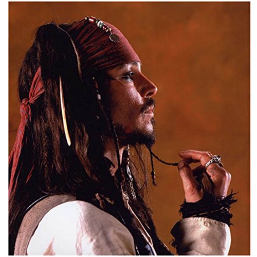 Pirates of the Carribean Captain Jack Sparrow Johnny Depp Playing with his Facial Hair 8 x 10 Photo