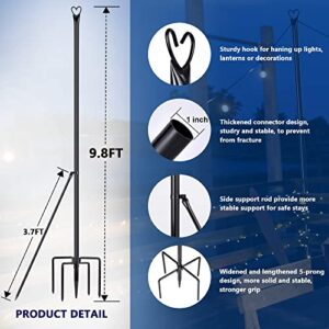 XDW-GIFTS String Light Pole - Steel Poles for Outdoor String Lights Hanging, Garden, Backyard, Patio Lighting Stand for Parties, Wedding, 2 Pack