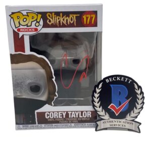 corey taylor signed autographed funko pop figure slipknot #177 beckett proof coa