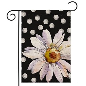 spring watercolor daisy garden flag for outdoor watercolor flowers with white dots small yard flag for summer outdoor seasonal decor for farmhouse holiday 12×18 inch double sided