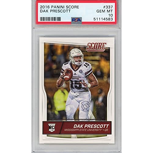 Graded 2016 Panini Score Dak Prescott #337 Rookie RC Football Card PSA 10 Gem Mint